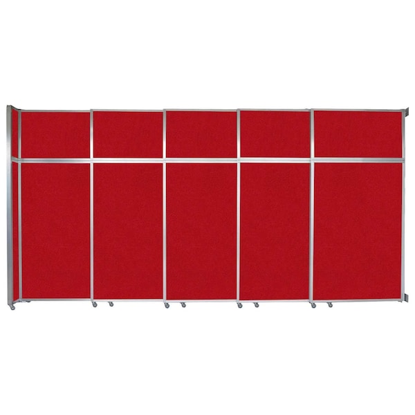 Operable Wall Sliding Room Divider 15'7" x 8'5-1/4" Red Fabric